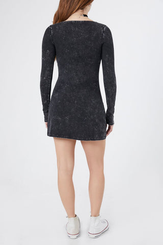 Mineral Wash Fit & Flare Dress