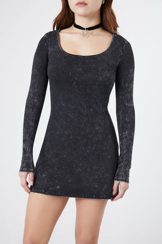 Mineral Wash Fit & Flare Dress