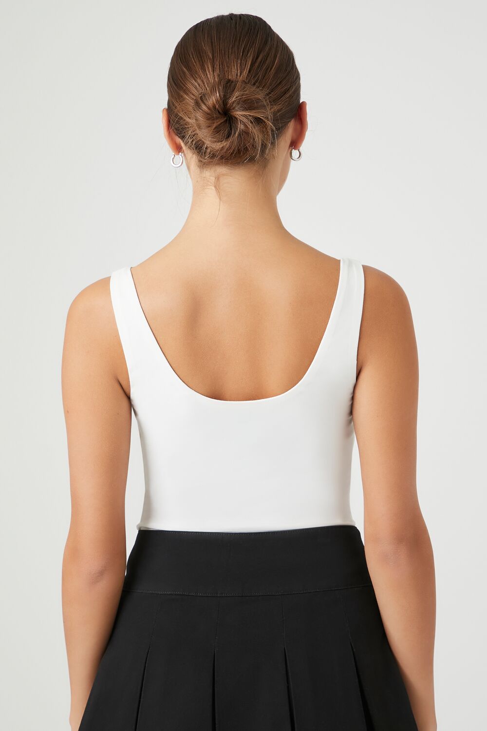  Forever 21 Bow Ricrac-Trim Bodysuit - white black - Bonton