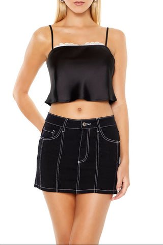 Lace-Trim Cropped Cami