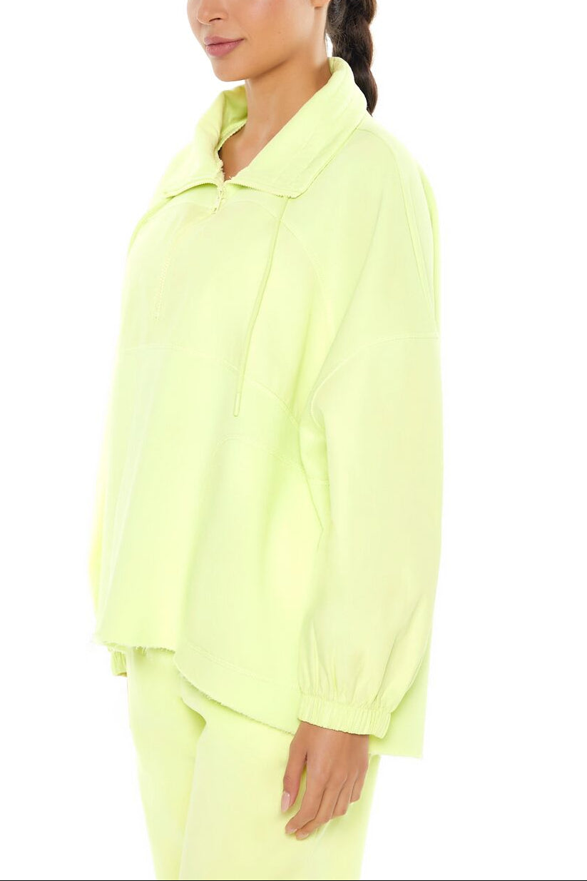  Forever 21 Active Half-Zip Fleece Pullover - nude pink - Bonton