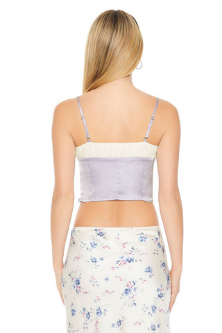 Cropped Satin Colorblock Cami