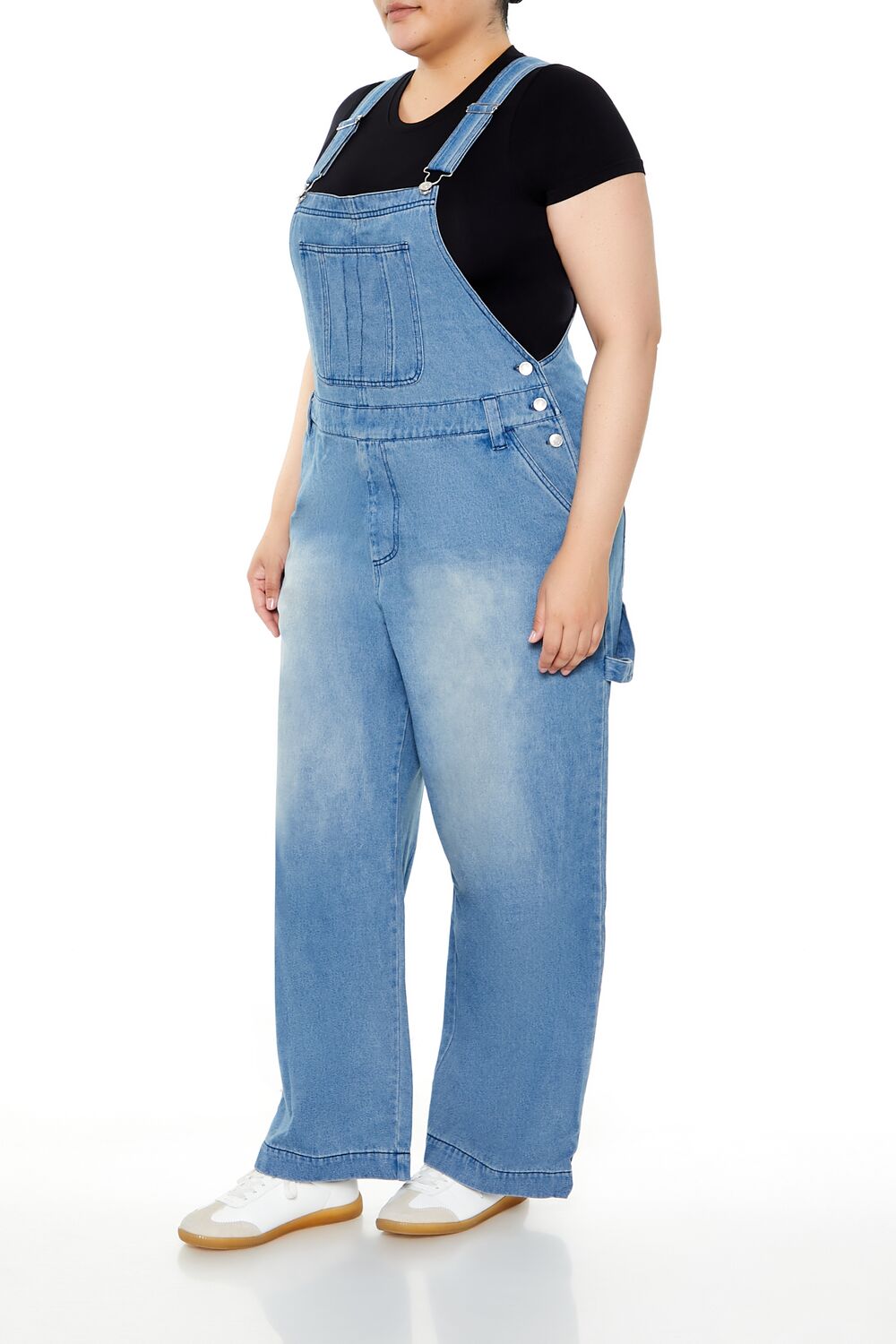  Forever 21 Plus Size Utility Denim Overalls - medium-denim - Bonton