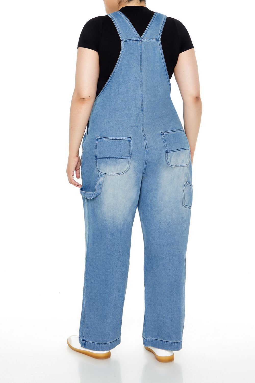  Forever 21 Plus Size Utility Denim Overalls - medium-denim - Bonton