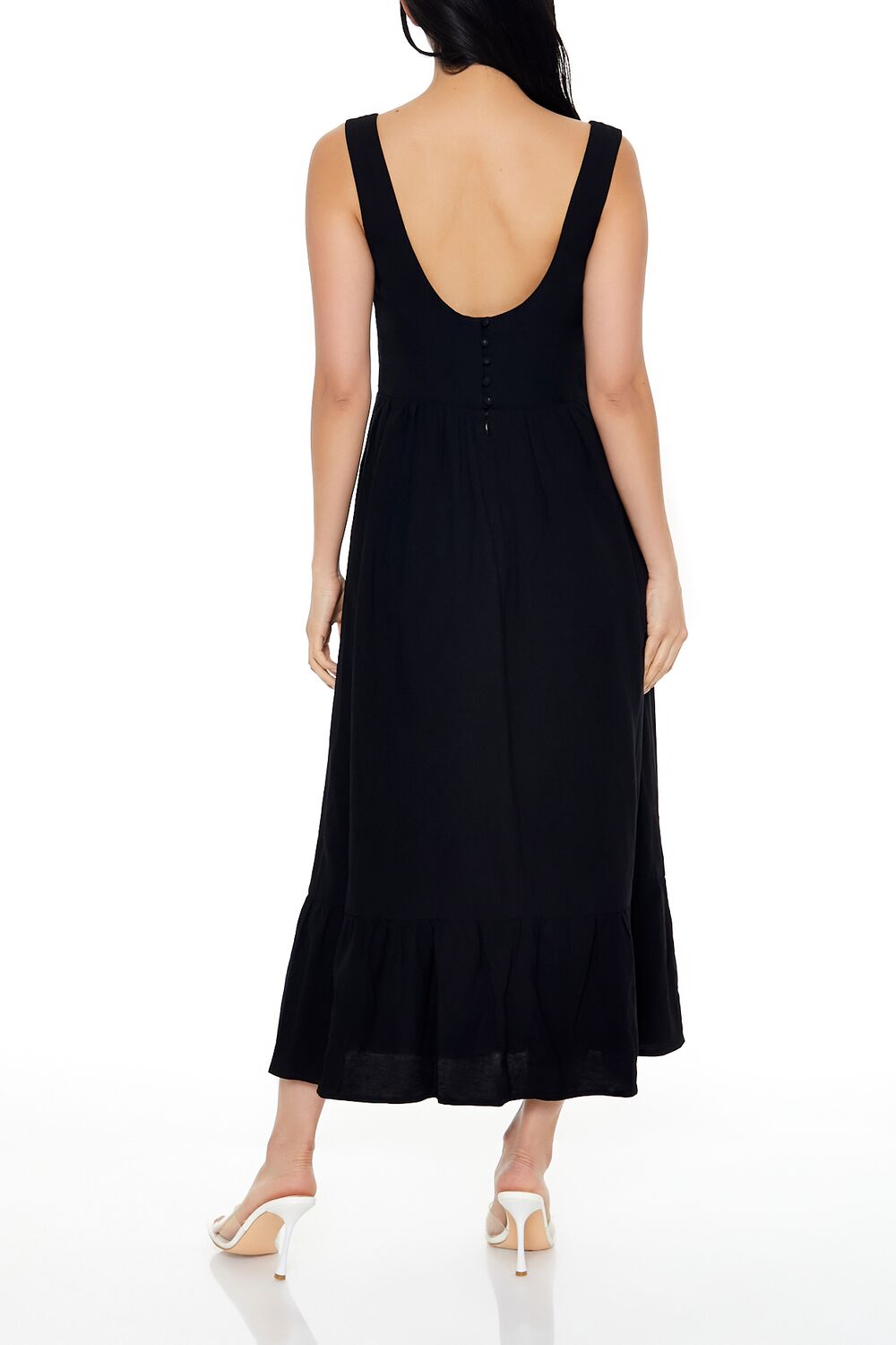  Forever 21 Square-Neck Tank Midi Dress - black-swatch - Bonton