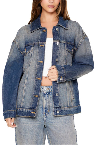 Stone Wash Denim Trucker Jacket