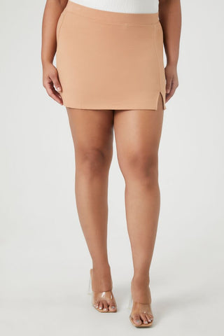 Plus Size Fitted Mini Skirt