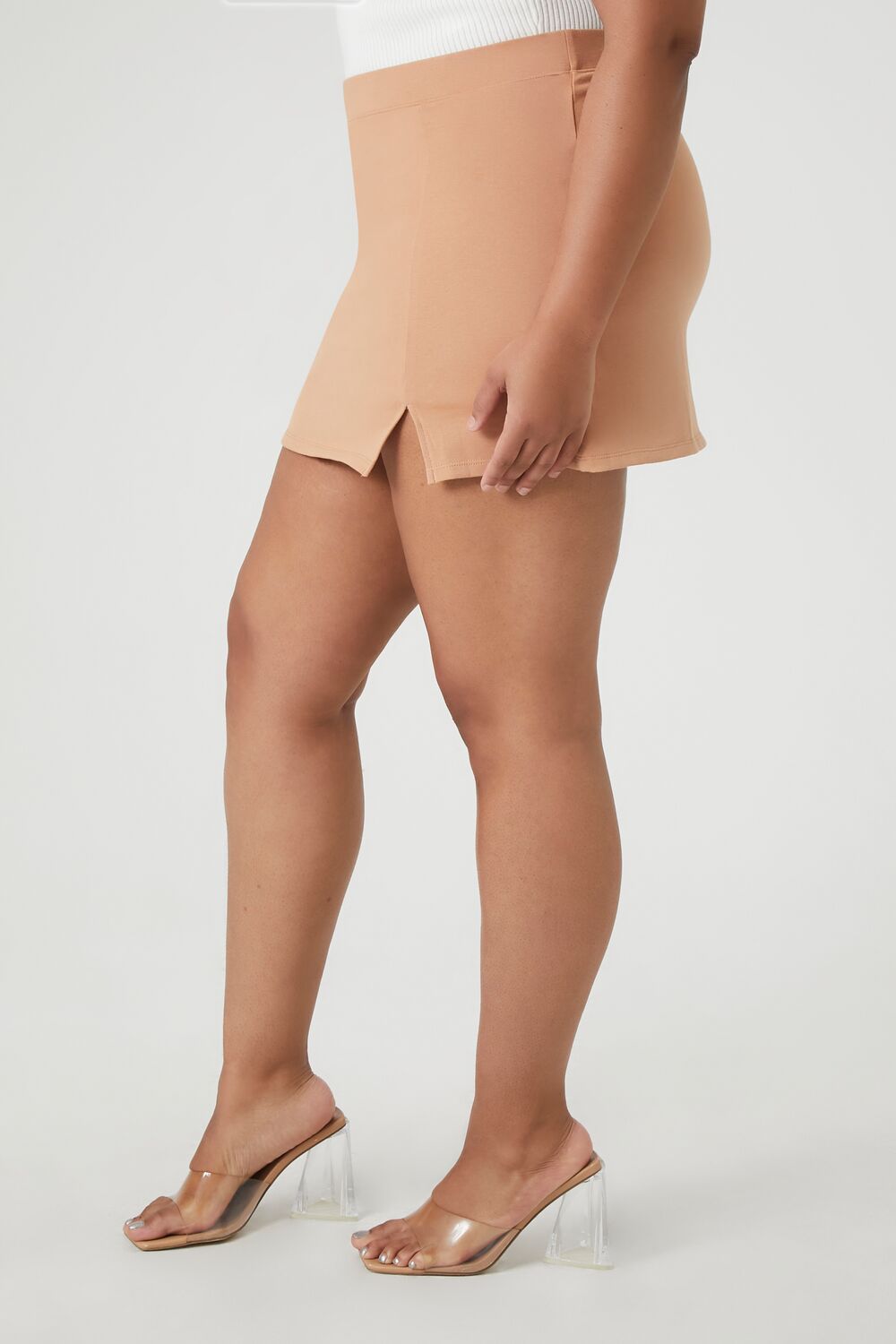  Forever 21 Plus Size Fitted Mini Skirt - carob - Bonton