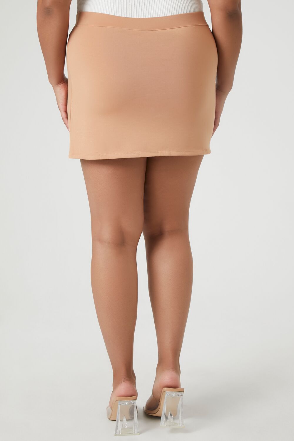  Forever 21 Plus Size Fitted Mini Skirt - carob - Bonton