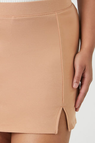 Plus Size Fitted Mini Skirt