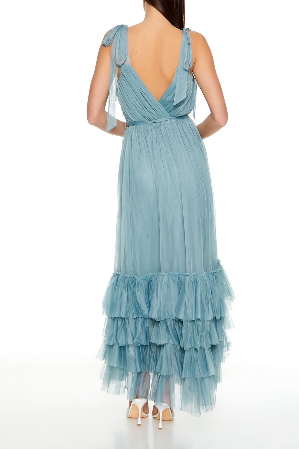  Forever 21 Tiered Ruffle-Trim Maxi Dress - blue-mist-swatch - Bonton