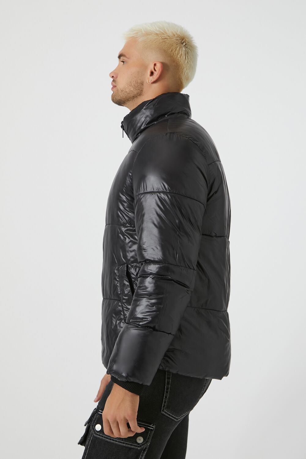 Forever 21 Quilted Puffer Jacket - black-swatch - Bonton
