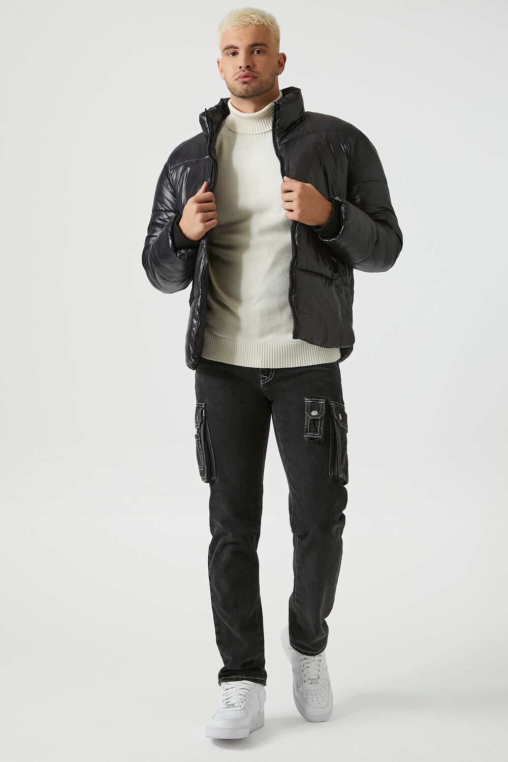  Forever 21 Quilted Puffer Jacket - black-swatch - Bonton