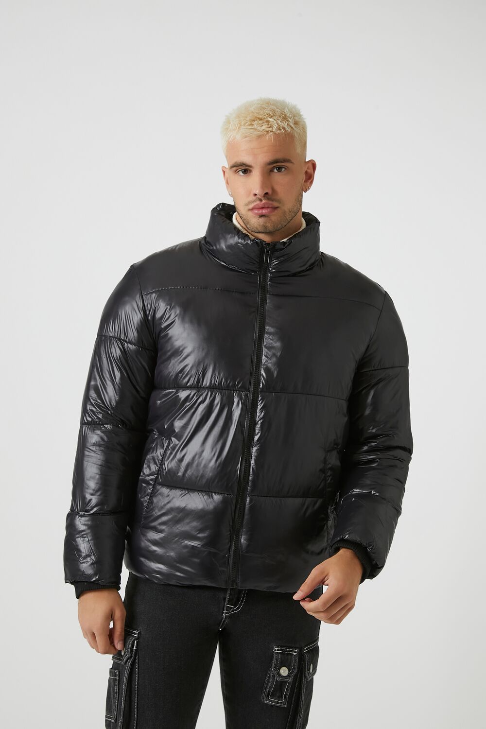  Forever 21 Quilted Puffer Jacket - black-swatch - Bonton