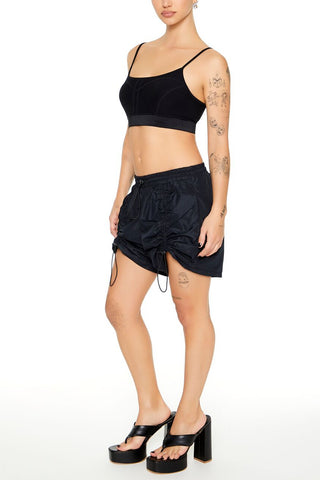 Ruched Toggle Drawstring Shorts
