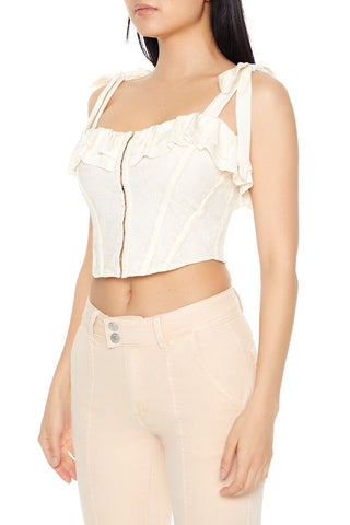 Lace Tie-Strap Corset Top