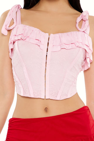 Lace Tie-Strap Corset Top