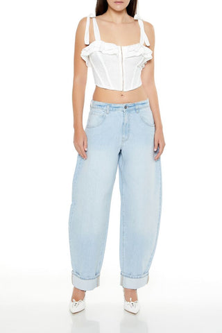 Lace Tie-Strap Corset Top