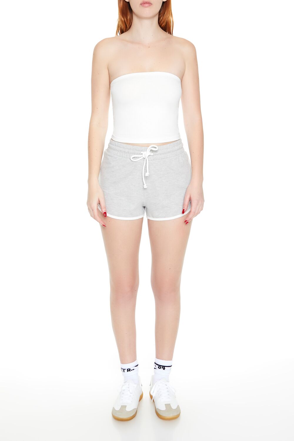  Forever 21 Cropped Cotton-Blend Tube Top - agave - Bonton