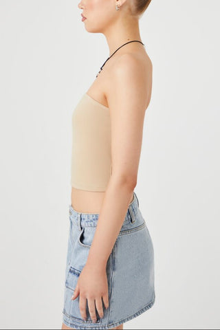 Cropped Cotton-Blend Tube Top