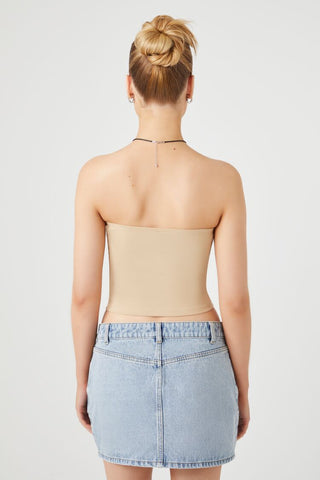 Cropped Cotton-Blend Tube Top