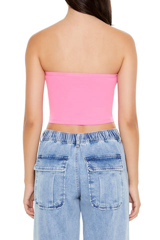 Cropped Cotton-Blend Tube Top