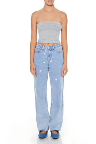 Cropped Cotton-Blend Tube Top