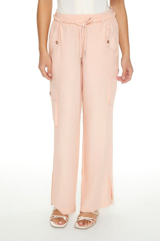 Drawstring Wide-Leg Cargo Pants
