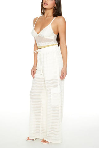 Crochet Striped Cargo Pants