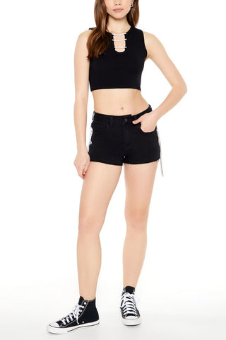 Chain Sweater-Knit Crop Top