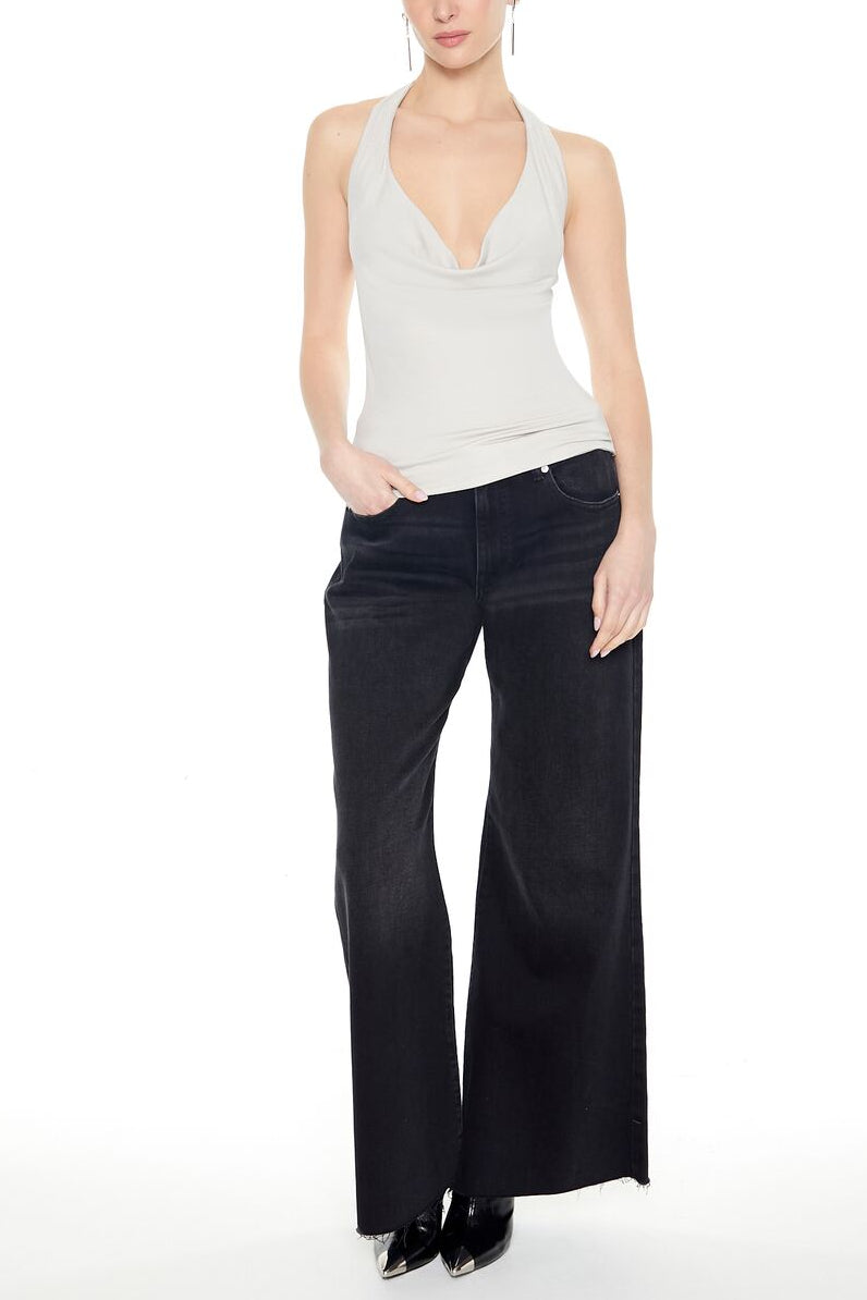  Forever 21 Cowl Halter Top - silver - Bonton