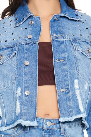 Studded Denim Trucker Jacket