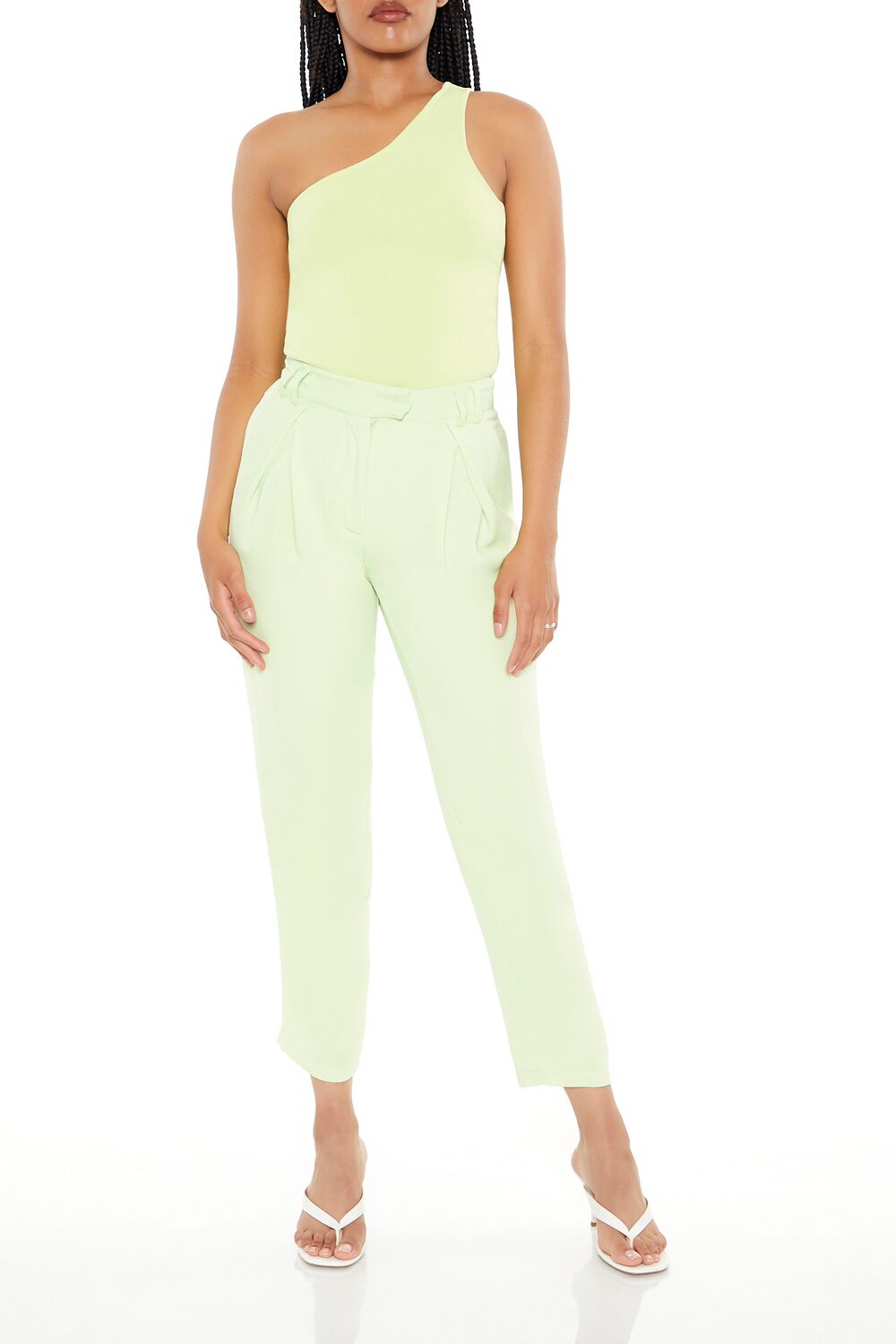  Forever 21 Sweater-Knit Thong Bodysuit - white - Bonton