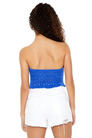 Sweater-Knit Ruffle Tube Top