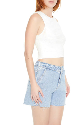 Sweater-Knit Cropped Tank Top