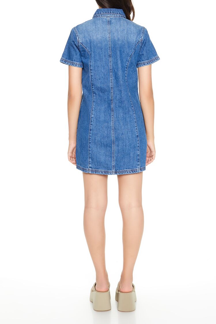  Forever 21 Denim Mini Dress - medium-denim - Bonton