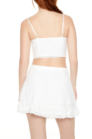 Sweetheart Lace-Up Cropped Cami