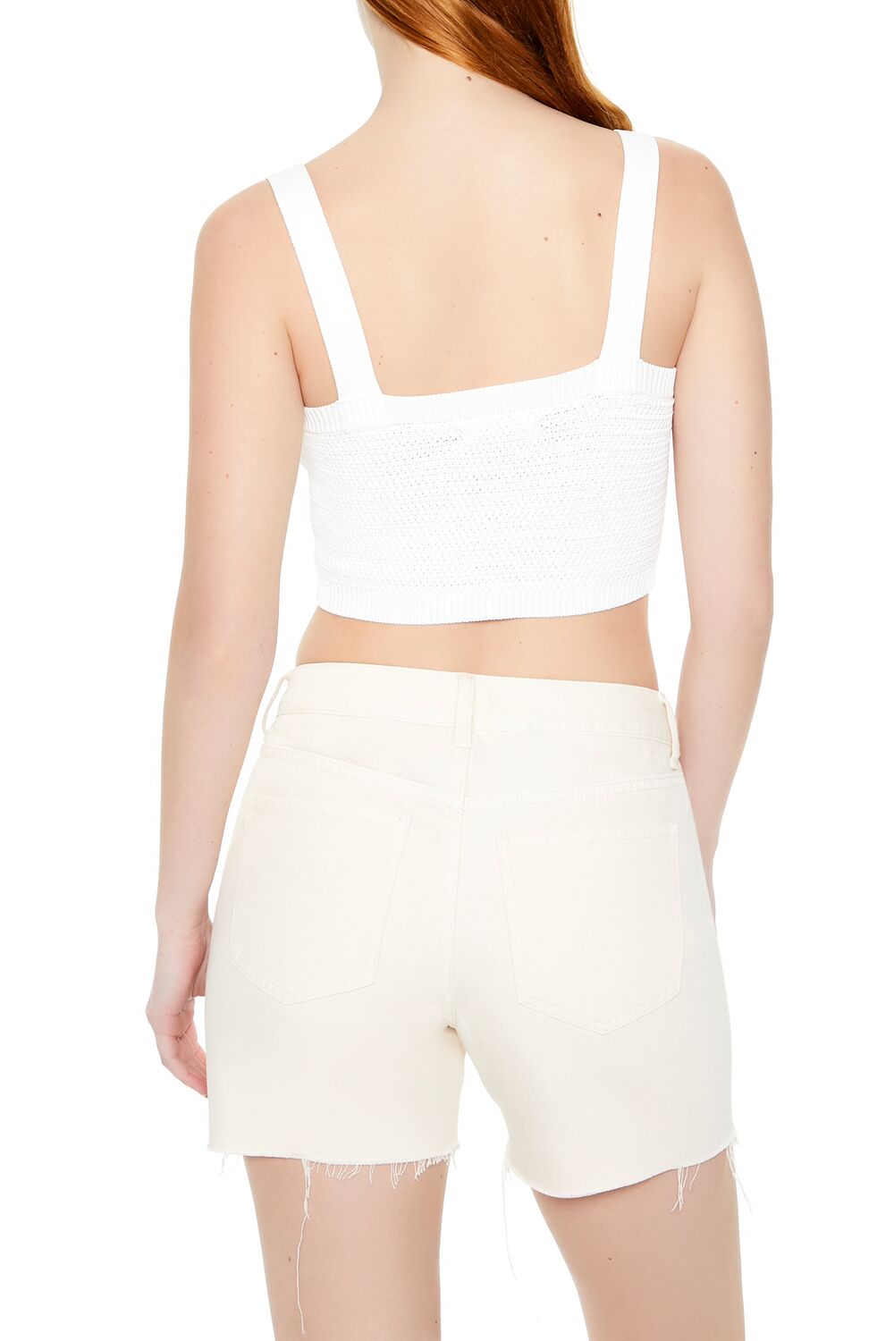  Forever 21 Sweater-Knit Crop Top - white - Bonton