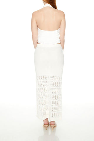 Pointelle Sweater-Knit Maxi Skirt