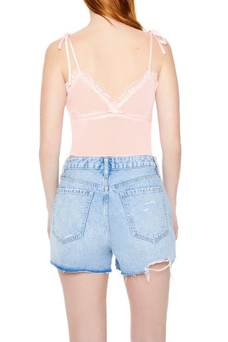 Mesh & Lace Tie-Strap Cami