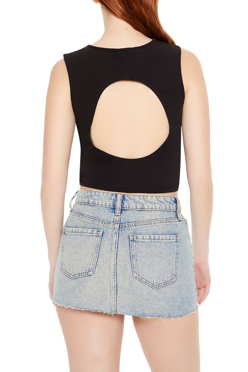  Forever 21 Cutout Tank Top - black - Bonton