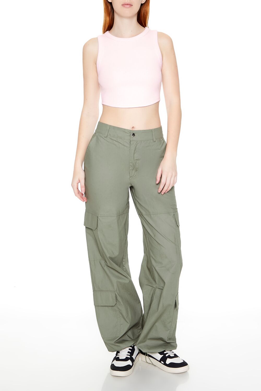  Forever 21 Cropped Dolphin-Hem Tank Top - dark cocoa - Bonton