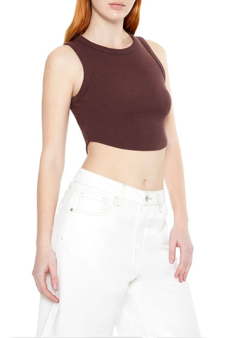 Cropped Dolphin-Hem Tank Top