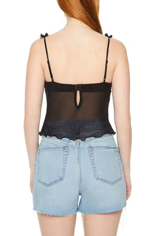 Mesh Ruffle Bustier Cami