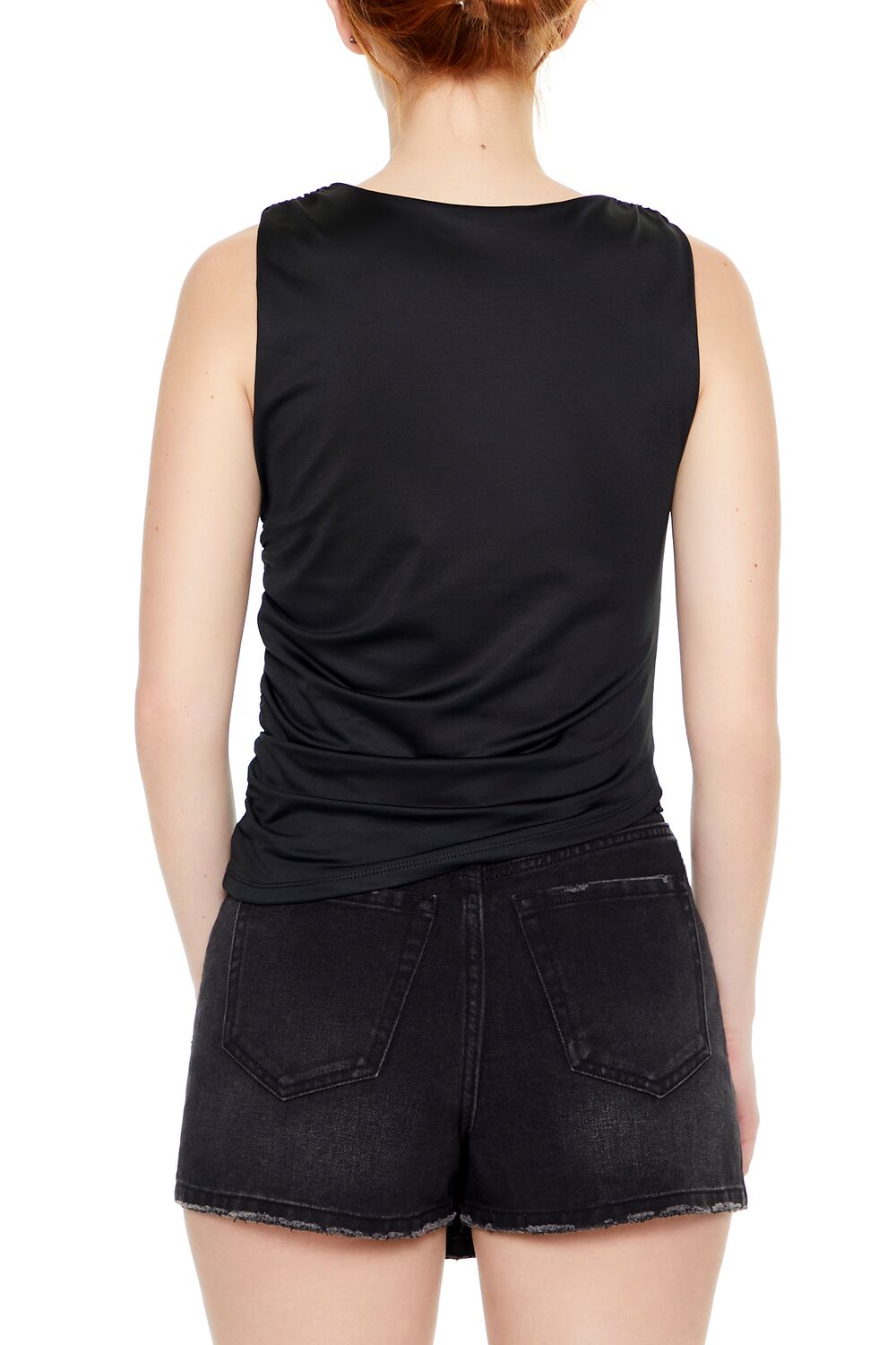 Forever 21 Contour Sculpt Asymmetrical Tank Top - black - Bonton