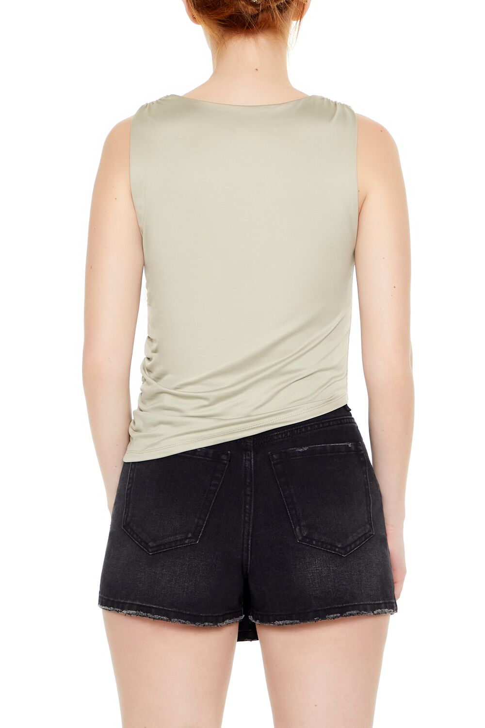  Forever 21 Contour Sculpt Asymmetrical Tank Top - black - Bonton