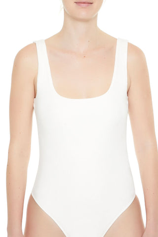 Textured V-Back Tank Bodysuit