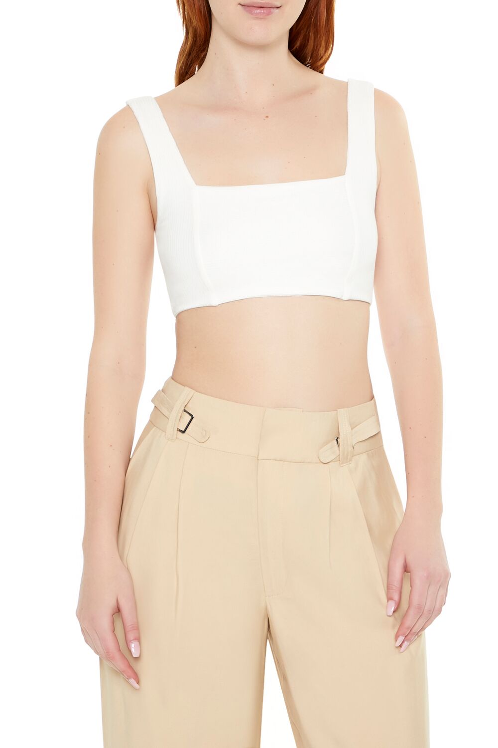  Forever 21 Sleeveless Crop Top - white - Bonton