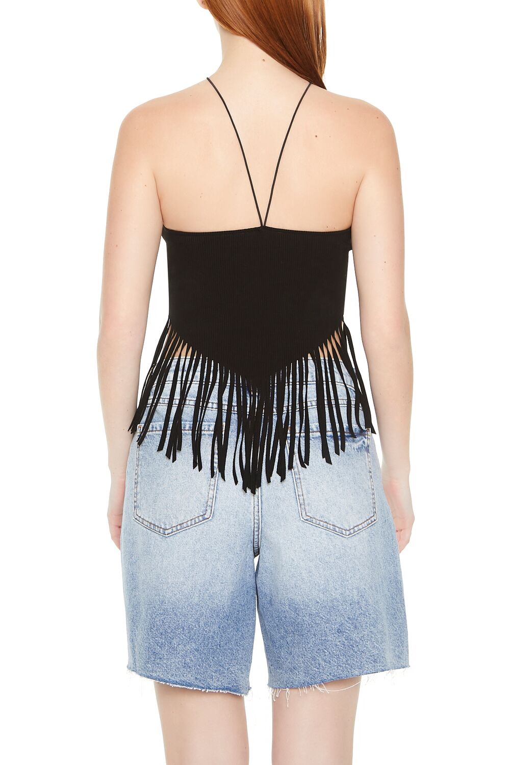  Forever 21 Fringe Cropped Cami - black - Bonton
