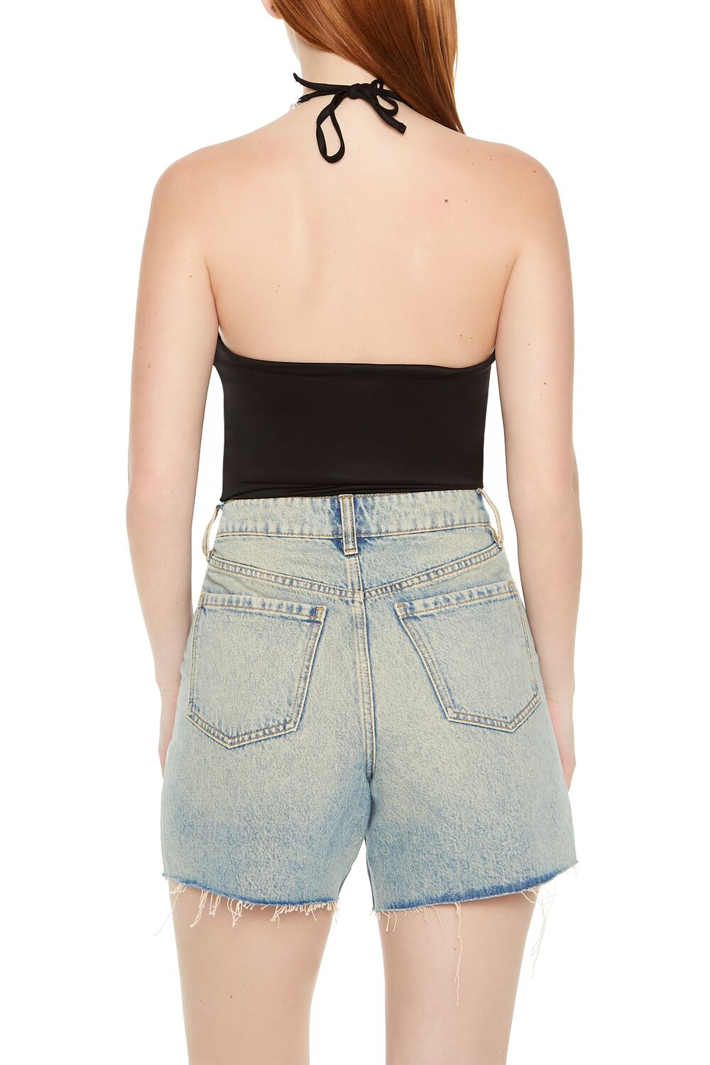  Forever 21 Contour Sculpt Faux Pearl Bodysuit - black - Bonton